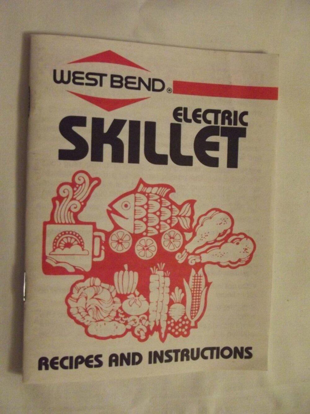 West Bend Electric Skillet Recipe and Instructions book booklet manual 1990
